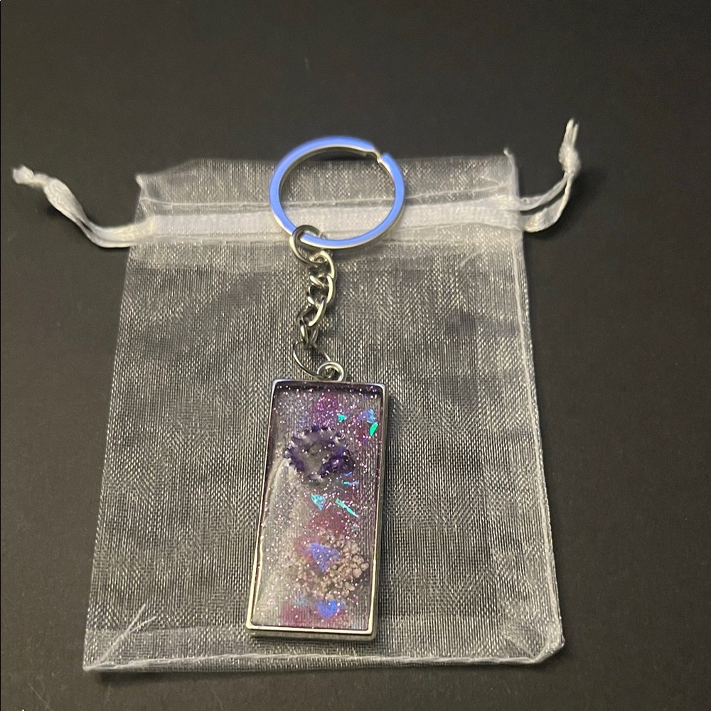 Elegant Purple Glitter Keychain